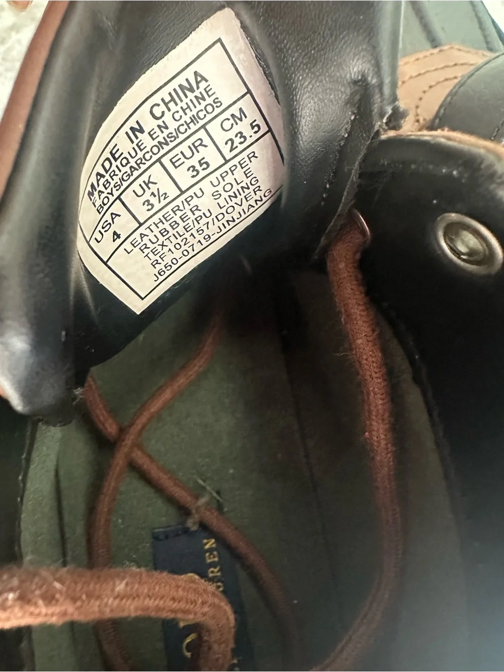 Ralph Lauren Two-Tone Brown and Black Leather Boots